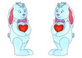 Rabbits with hearts Royalty Free Stock Photo