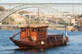 Rabelo boat for the oporto wine, douro portugal Royalty Free Stock Photo