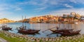Rabelo boats on the Douro river, Porto, Portugal. Royalty Free Stock Photo