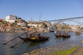 Rabelo boats near Dom Luis Bridge Royalty Free Stock Photo