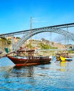 Rabelo boats in Porto, Portugal Royalty Free Stock Photo