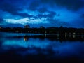 Rabindra Sarobar lake, a popular spot in the evening view in Kolkata, West Bengal, India