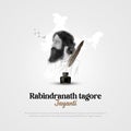 Vector Illustration of Rabindranath Tagore Royalty Free Stock Photo