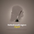 Vector Illustration of Rabindranath Tagore Royalty Free Stock Photo