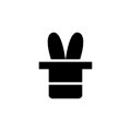 Rabit and hat icon. Magic trick sign