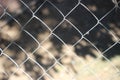 Rabitz. mesh netting,, barrier on way. metal grid close-up. rusty mesh texture Royalty Free Stock Photo