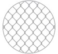 Rabitz. Progressive protective mesh of thick chrome wire that cannot be eroded. Modern round background