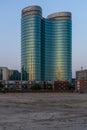 Rabobank bank building sign headquarters glass skyscraper.