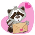 Raccon with envelope Royalty Free Stock Photo