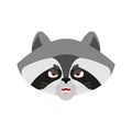 Raccoon angry emoji. Racoon evil emotions avatar. Coon aggressive. Vector illustration