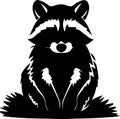 raccoon Black Silhouette Generative Ai