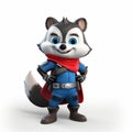 Raccoon Boy: A Comicbook Style Superhero Cartoon Character