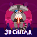 Raccoon Cinema Poster Royalty Free Stock Photo