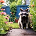 Raccoon Close-Up Photography - Cute and Funny Thief in the Backyard Royalty Free Stock Photo