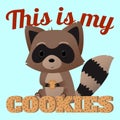 Raccoon with cookies