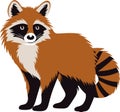 Raccoon cute cartoon animal icon isolated, vector