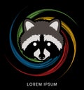 Raccoon Face graphic vector.