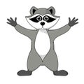 raccoon gargle illustration on white background in