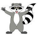 raccoon gargle illustration on white background in