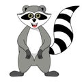Raccoon gargle illustration on white background in vector