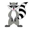 Raccoon gargle illustration on white background in vector