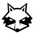 Raccoon Head Angry Logo Design Icon Black White