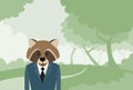 Raccoon Head Cartoon Businessman Suit Profile Icon Royalty Free Stock Photo