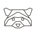 Raccoon head. Vector illustration decorative design