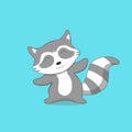vector cute raccoon dabbing cartoon illustration