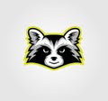 Raccoon mascot logo design vector