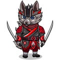 Raccoon ninja chibi mascot logo design Royalty Free Stock Photo