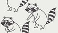 Raccoon Pattern, Forest Animals, Mischievous Creatures, vector design Generative AI Royalty Free Stock Photo