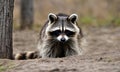 Raccoon (Procyon lotor), walking in the forest