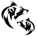 Raccoon profile head black and white vector