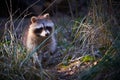 Raccoon searching for food Procyon lotor Royalty Free Stock Photo
