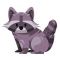 Raccoon stripped tail cute design illustration of standing grey furry friendly character