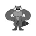 Raccoon Strong Cool serious. Racoon powerful. Coon strict. Vector illustration