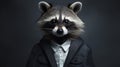 Minimalist Fashion Portrait Of Raccoon In Contemporary Realist Style Royalty Free Stock Photo