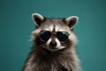 Raccoon sunglasses. Generate Ai Royalty Free Stock Photo