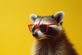 Raccoon sunglasses summer. Generate Ai Royalty Free Stock Photo