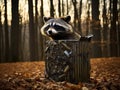 Raccoon on Trashcan Royalty Free Stock Photo