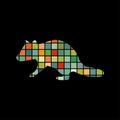 Raccoon wildlife color silhouette animal