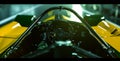 race car cockpit with a green screen Royalty Free Stock Photo