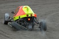 Race car crashed on a dirt track Royalty Free Stock Photo