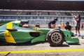 Race car driver in the pitlane for a pitstop Royalty Free Stock Photo