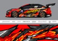 Car wrap decal designs. Abstract racing and sport background for racing livery or daily use car vinyl sticker.