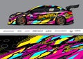 Car wrap decal designs. Abstract racing and sport background for racing livery or daily use car vinyl sticker.