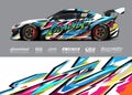 Race car livery illustration for racing stripe, vinyl car wrap and decal stickers.