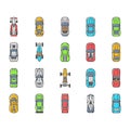 race car speed sport vehicle icons set vector Royalty Free Stock Photo