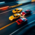 race car speeding down track, with background generative ai Royalty Free Stock Photo